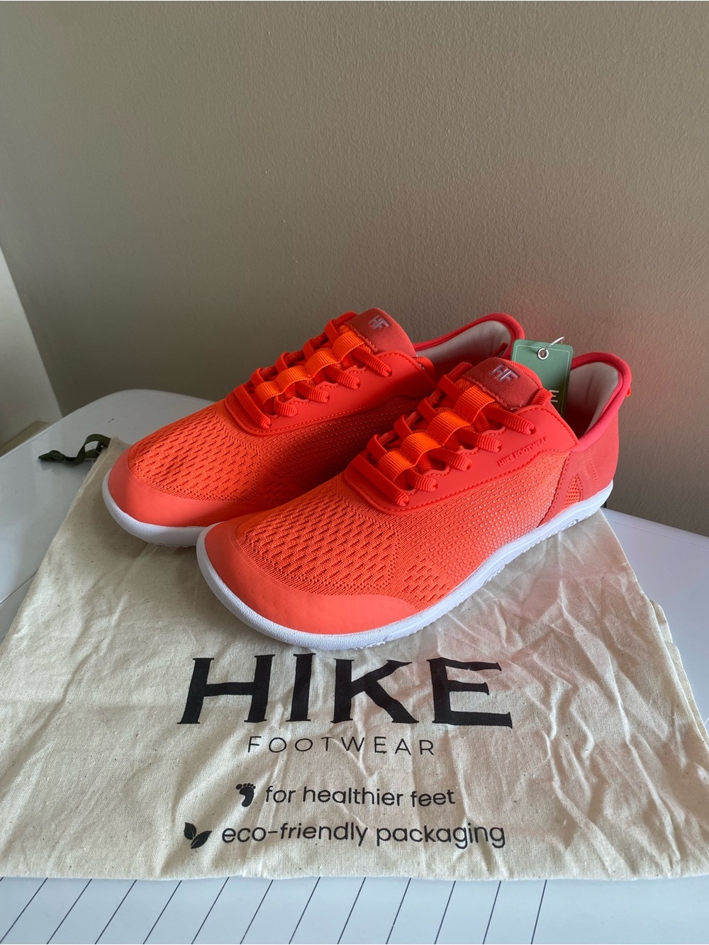 HIKE Footwear Breathable Unisex Coral Orange Sneaker